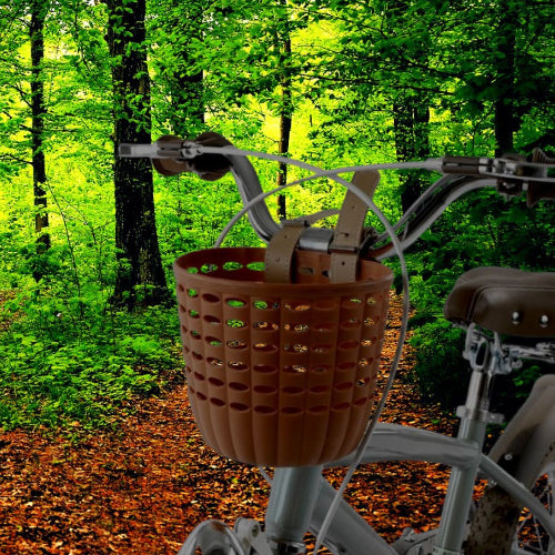 panier vélo brun