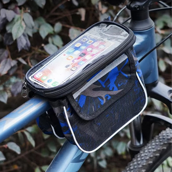 sacoche cadre velo bleu